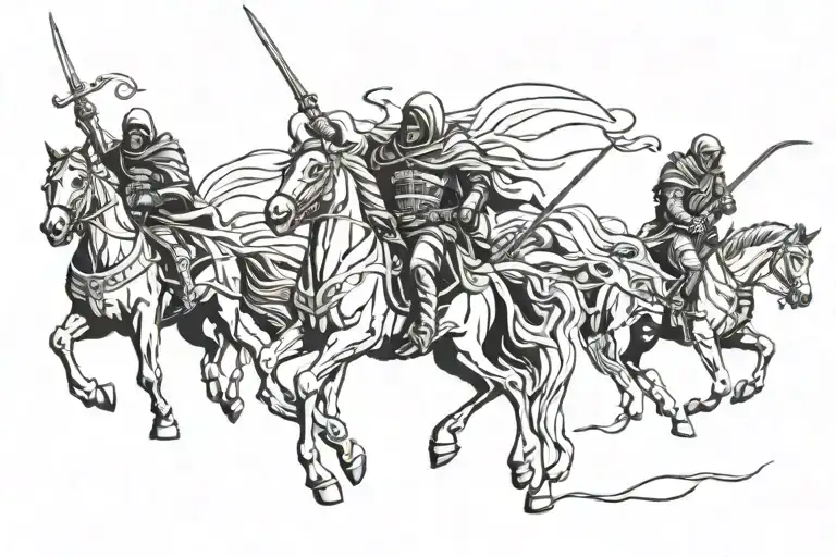 four horsemen apocalypse reaper tattoo design idea