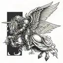 Knight Angel Back tattoo design idea