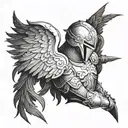 Knight Angel Back tattoo design idea