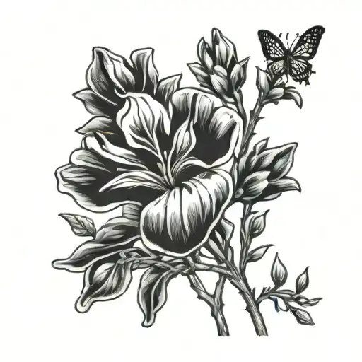 stamps with bluebonnet flower tattoo design idea