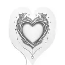 The Initials DR in a heart shape tattoo design idea
