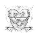 The Initials DR in a heart shape tattoo design idea