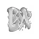 The Initials DR in a heart shape tattoo design idea