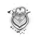 The Initials DR in a heart shape tattoo design idea