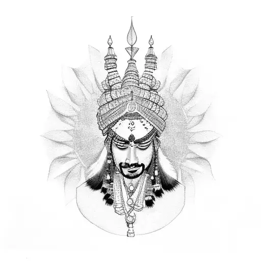 indian king tattoo design idea