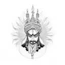 indian king tattoo design idea