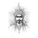 indian king tattoo design idea