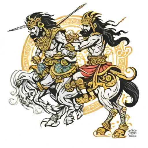 mahabharat battle scene inspired tattoo design idea