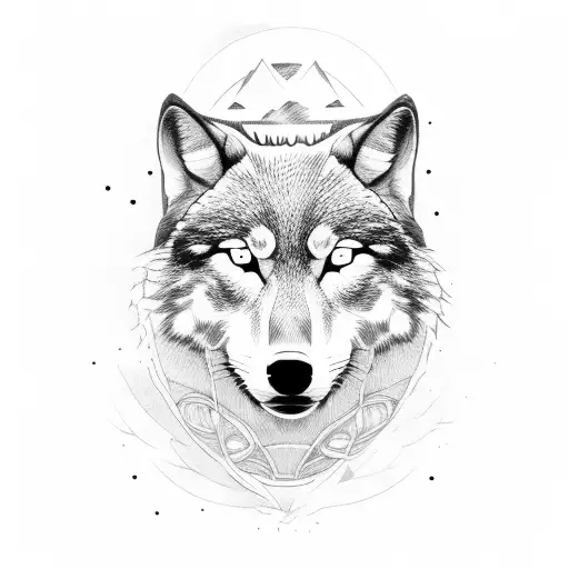 Sam Fender's face morphed with a wolf's face tattoo design idea