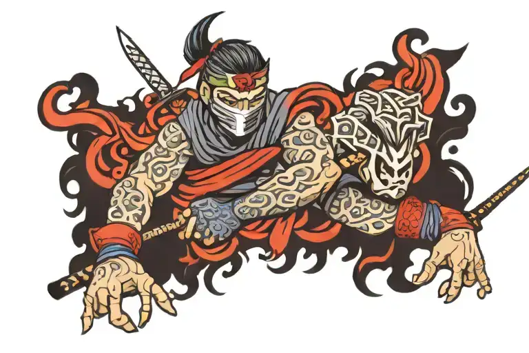 ninja king tattoo design idea