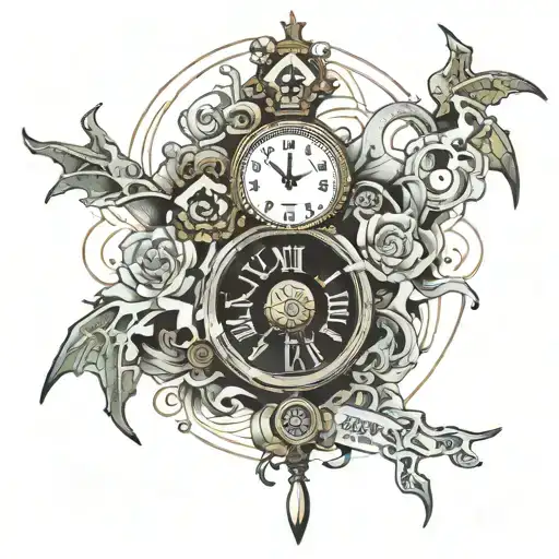 time,broken watch,japan word of hell you dreaming When tattoo design idea