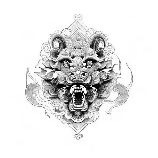 Foo Dog tattoo design idea