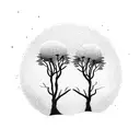 2 trees hugging each other tattoo design idea