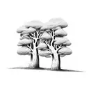 2 trees hugging each other tattoo design idea