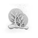 2 trees hugging each other tattoo design idea