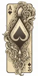 spade card tattoo design idea