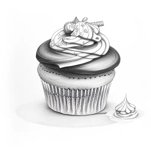 cupcake tattoo design idea