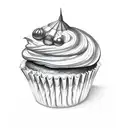 cupcake tattoo design idea
