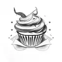 cupcake tattoo design idea