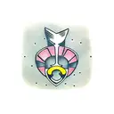 Scissors with paw prints tattoo design idea