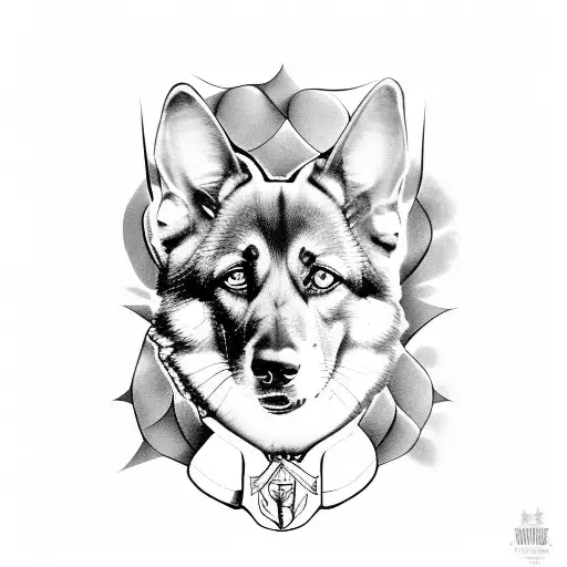 Manchester United  Pittsburgh Steelers German shepherd  tattoo design idea