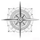 compass with indian arrow tattoo design idea