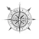 compass with indian arrow tattoo design idea