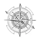 compass with indian arrow tattoo design idea