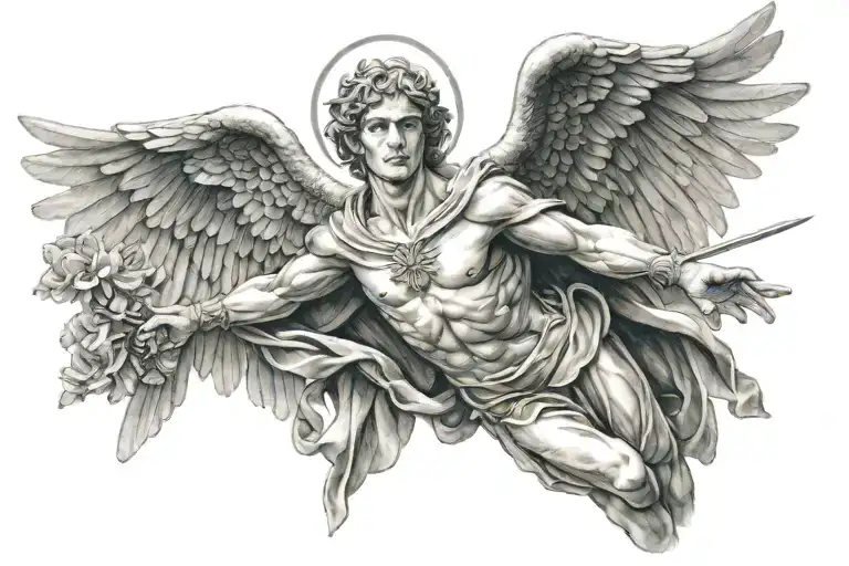 archangel Gabriel tattoo design idea