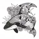 killer whale in lavender tattoo design idea