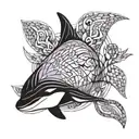 killer whale in lavender tattoo design idea