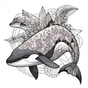 killer whale in lavender tattoo design idea
