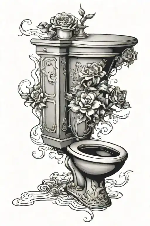 toilet tattoo design idea