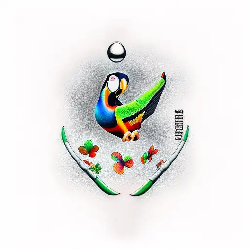Guinness beer toucan clover  tattoo design idea