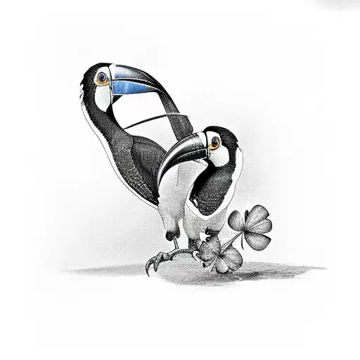 Guinness beer toucan clover  tattoo design idea