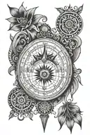 gypsy compass tattoo design idea