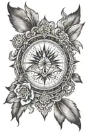 gypsy compass tattoo design idea