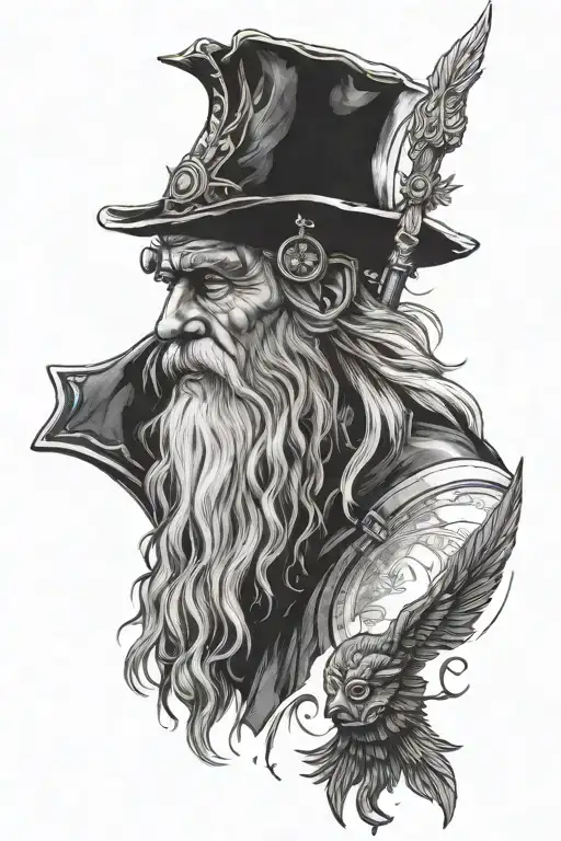 Odin watching tattoo design idea