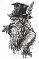 Odin watching tattoo design idea