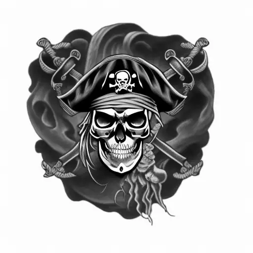 a pirate skull tattoo design idea