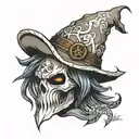 Sheet ghost with skyrim hat  tattoo design idea