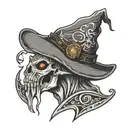 Sheet ghost with skyrim hat  tattoo design idea