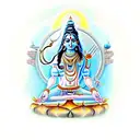 A realistic portrait of Shiva meditating in the Himalayas tattoo design idea