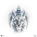 A realistic portrait of Shiva meditating in the Himalayas tattoo design idea