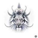 A realistic portrait of Shiva meditating in the Himalayas tattoo design idea