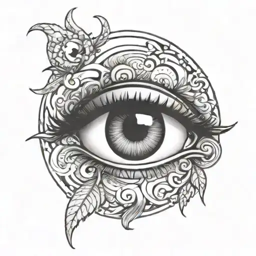 3d eye tattoo design idea