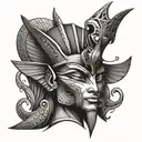 Osiris god tattoo design idea