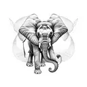 elephant with butterfly wings as ears tattoo design idea