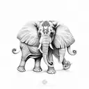 elephant with butterfly wings as ears tattoo design idea