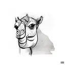 Picasso camel sketch tattoo design idea
